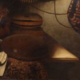 Ecole lombarde du XVIIIe siècle, nature morte avec instruments de musique