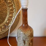Scandinavian style fabric lampshade table lamp on sandstone base