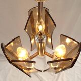 Design chandelier in smoked glass 6 lights