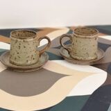 Set de 6 tasses expresso en grés rocaille modele japon