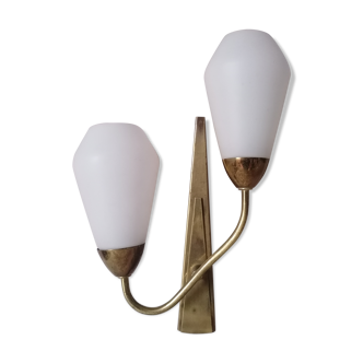 Double brass sconce