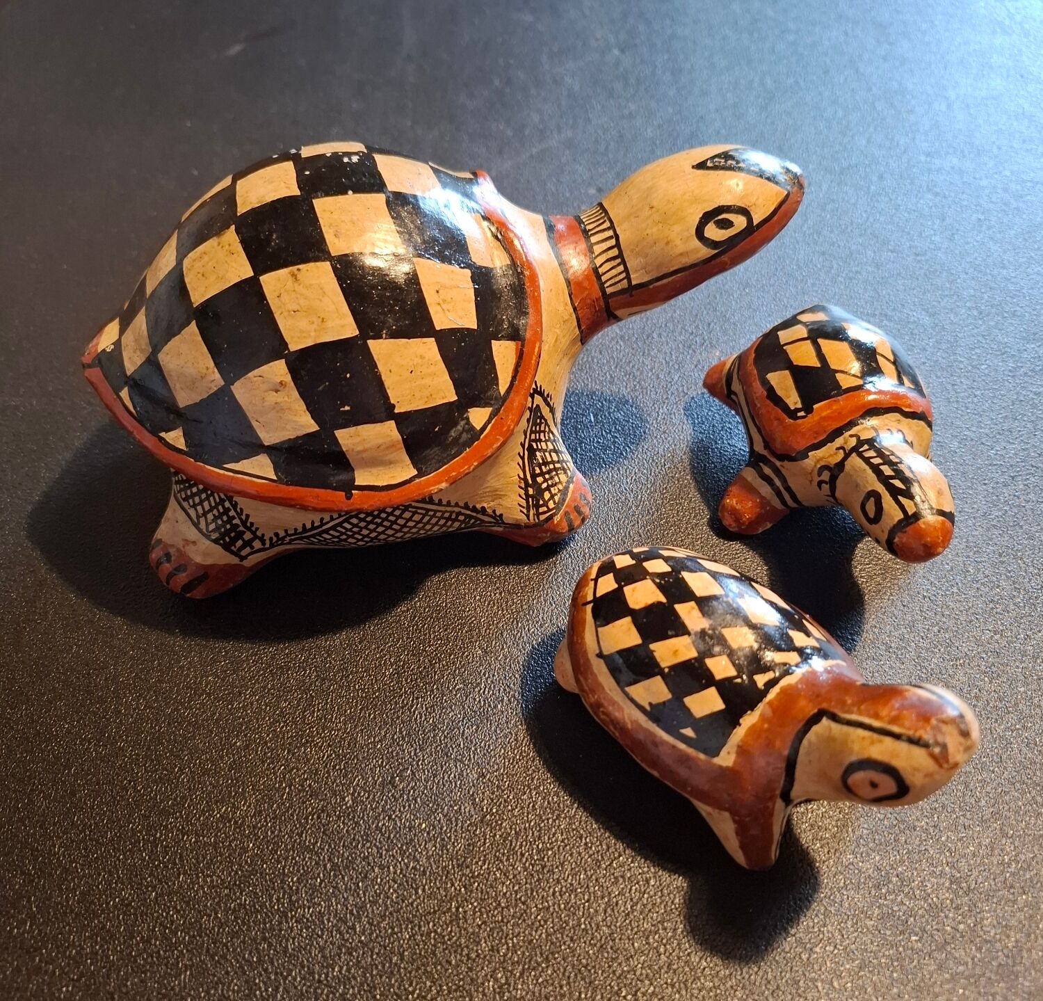 Traditional Berber ceramic turtle family