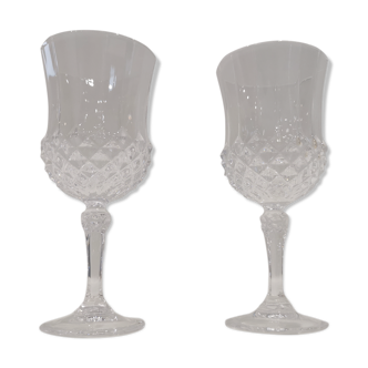 Set of 2 vintage Luminarc France crystal liqueur glass