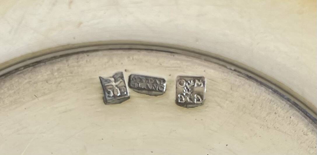 Pair of silver-plated tea cups