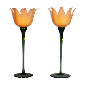 paire de bougeoirs Fleur Italie, 1960