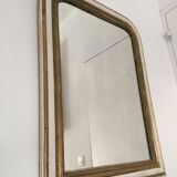 Former mirror Louis Philippe in wood and gold and white plaster