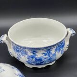 Luneville KG Faience Soup Tureen Special Grand Feu blue model