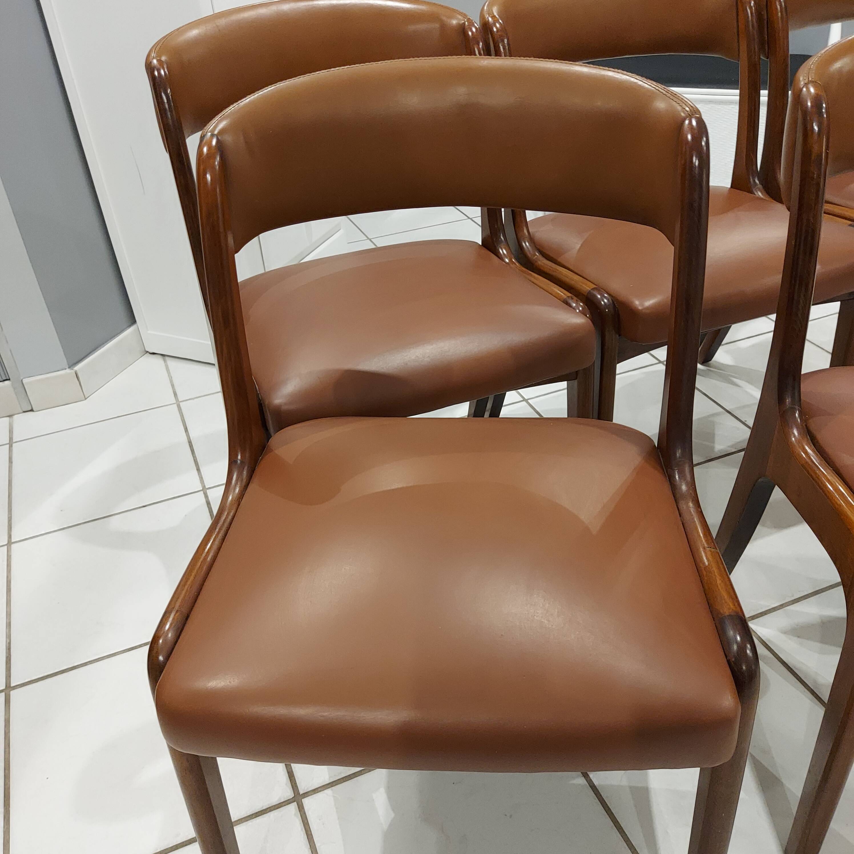 Suite of 6 chairs model gondola house baumann vintage 1970