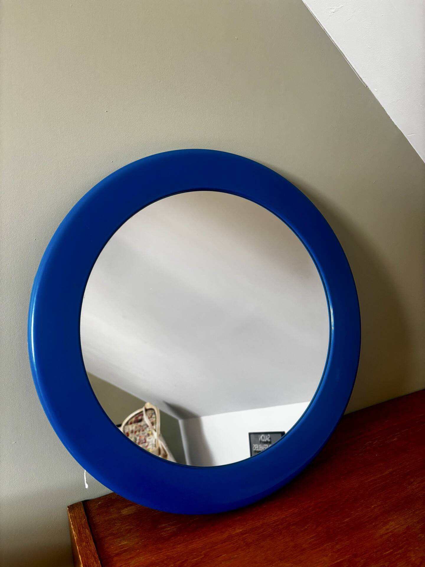 Miroir syla vintage bleu années 70 space age