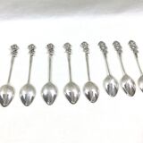 Set of 8 art nouveau silver spoons