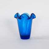Cobalt glass vase, Danish design, 1970s, made in Denmark