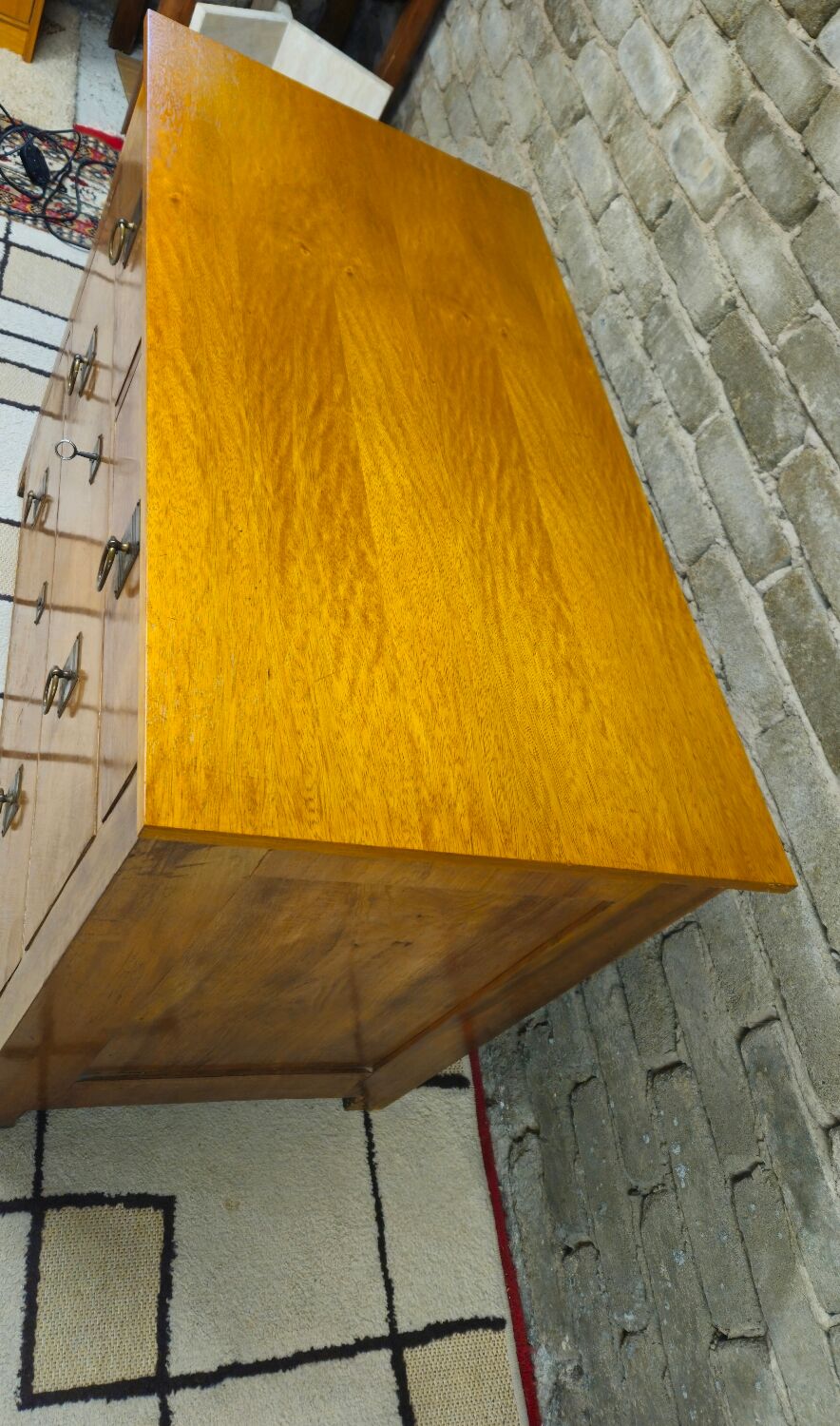 Solid walnut chest of drawers from the 1960s.