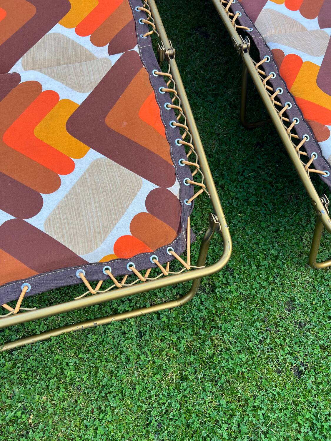 Pair of vintage Lafuma sun loungers in perfect condition