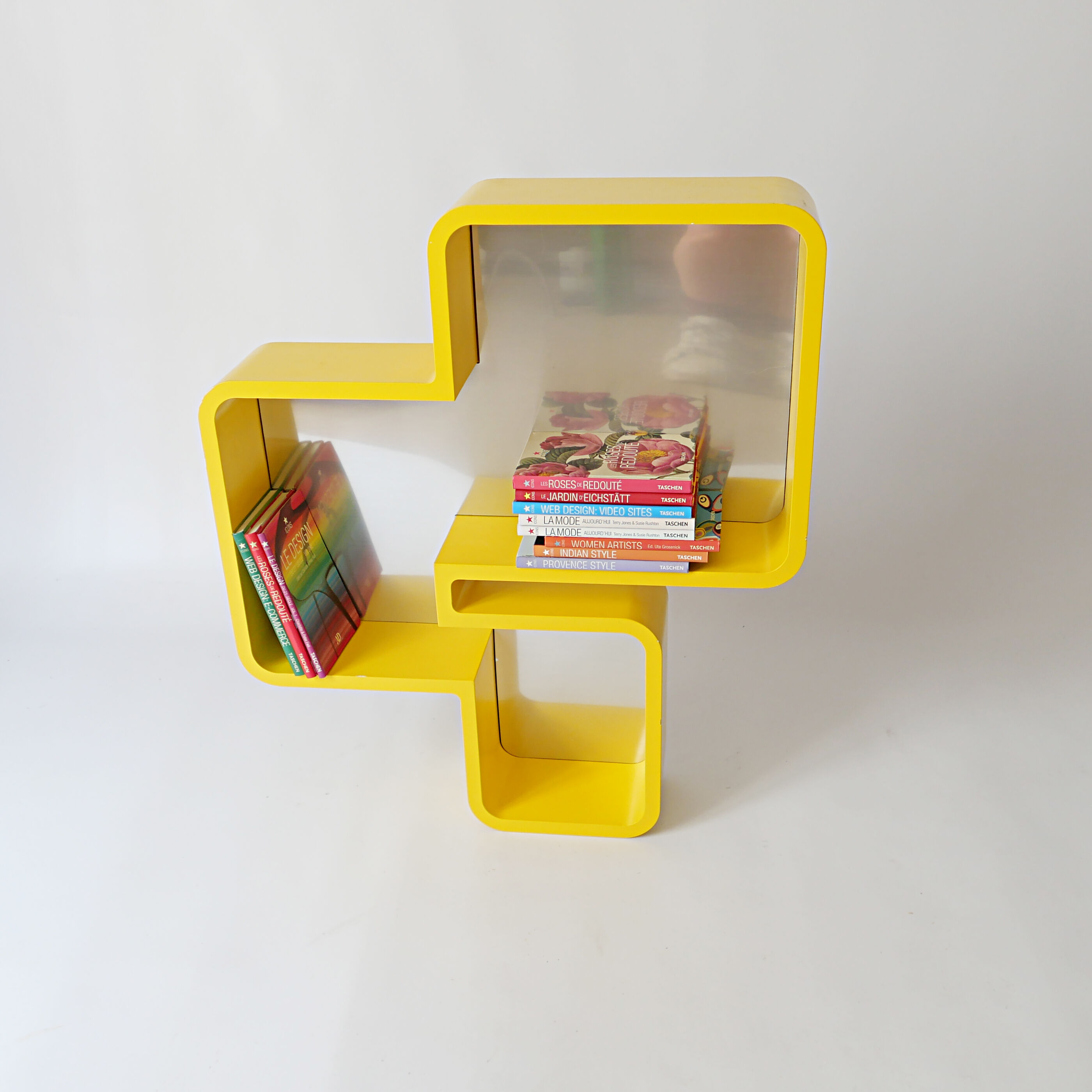 2000 vintage design lacquered wooden wall shelf