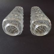 Paire d'abat-jours en verre taillé vintage rétro pour lustres/appliques murales.