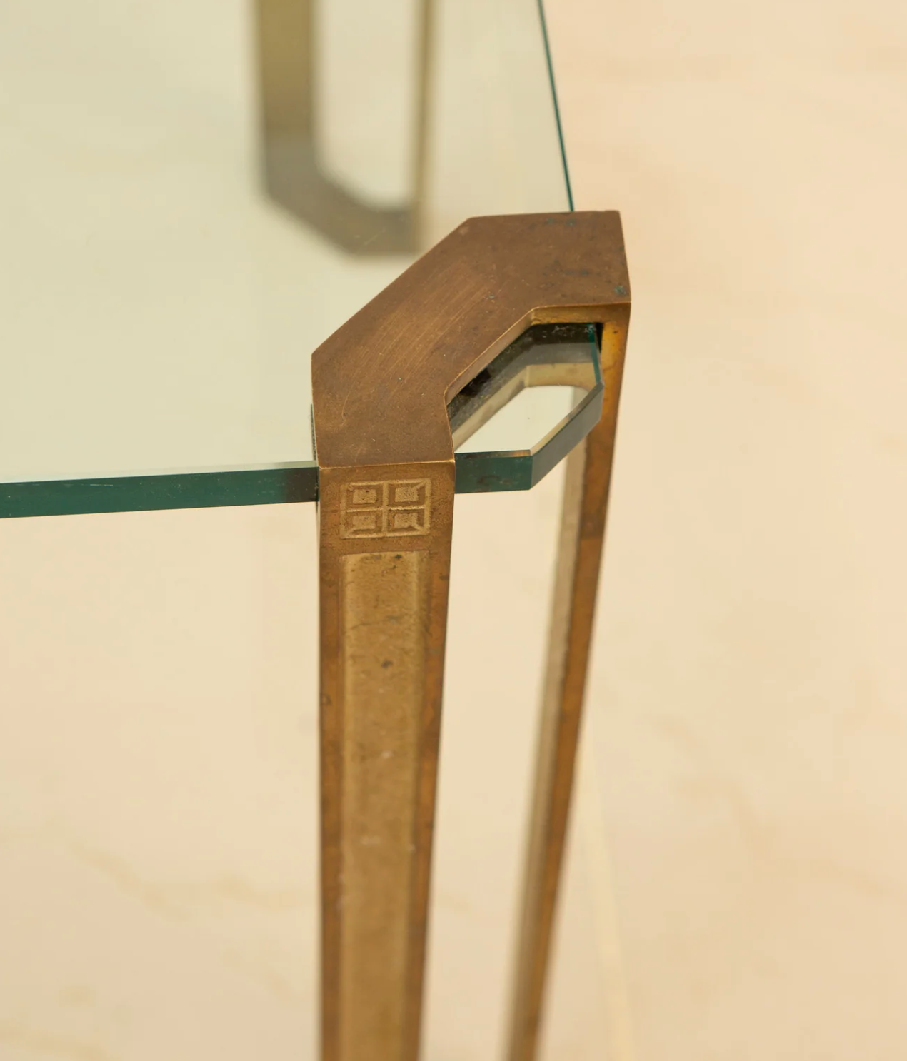 Brass side table by Peter Ghyczy 70's