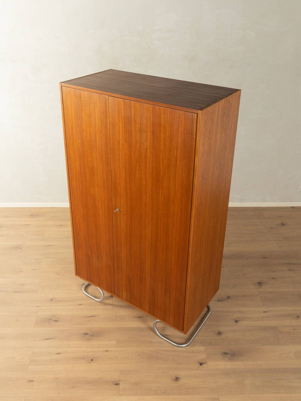 Purist wardrobe from the 1960s in teak veneer by DeWe