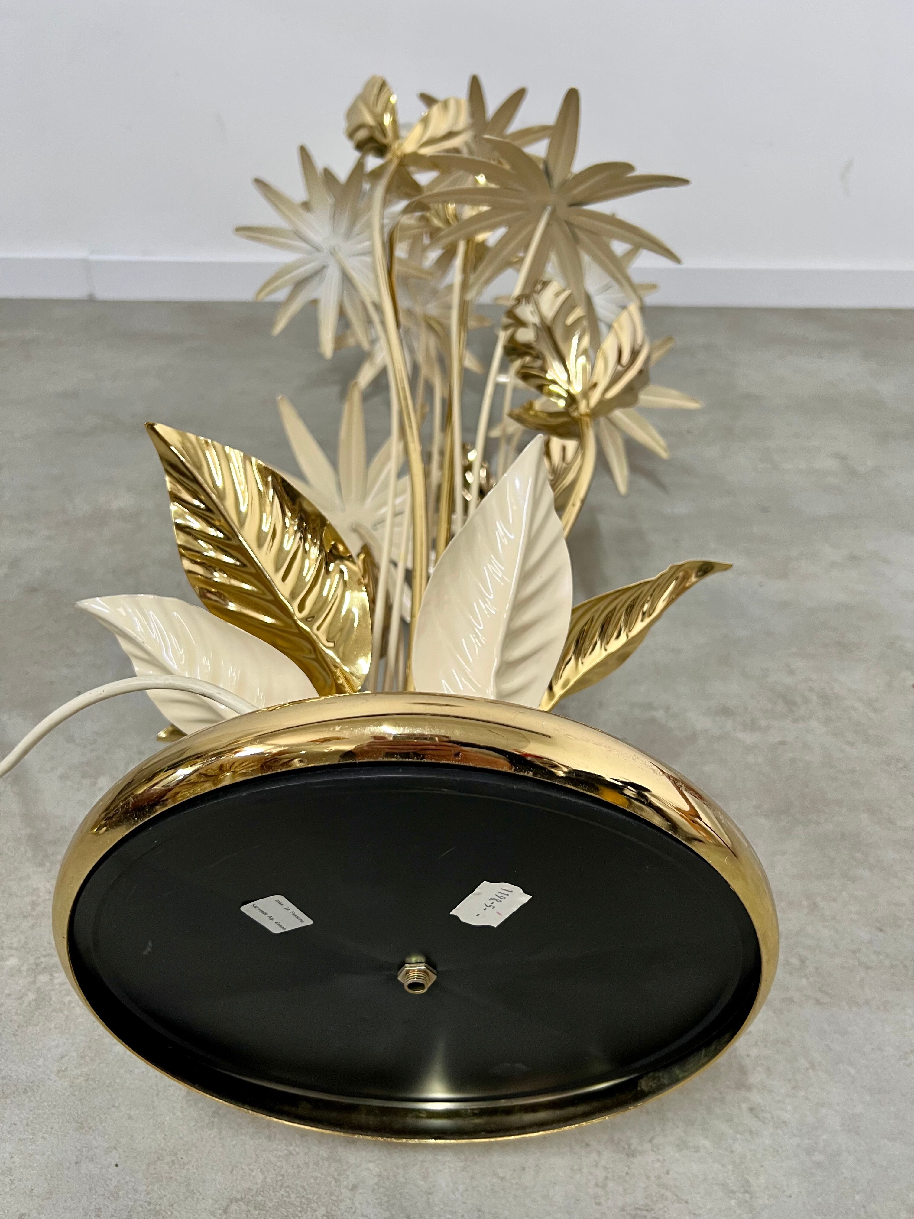 Floor lamp flower metal Design Hans Kögl Scandinavian vintage 5 burners