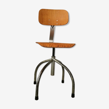 Wood and metal workshop chair