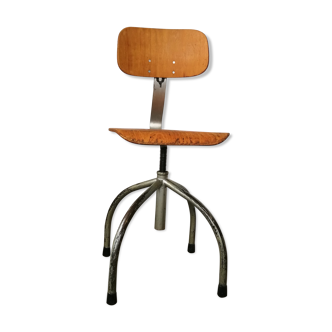 Wood and metal workshop chair