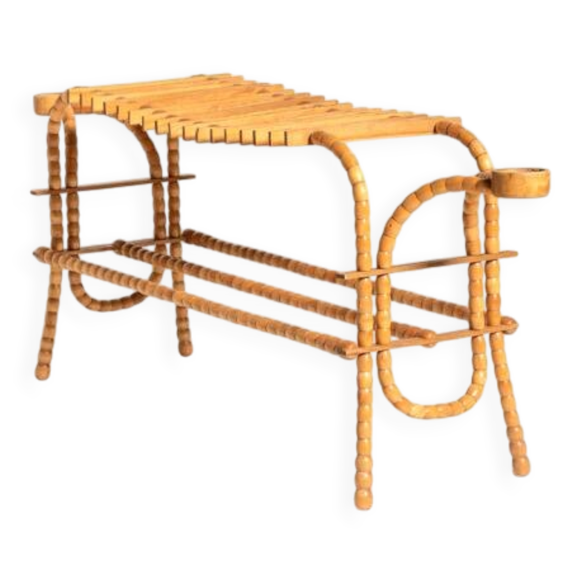 Scandinavian birch and elm flower stand, 1940s