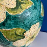 Pied de lampe ceramique made in Italy fleur jaune et vert