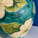 Ceramic lamp base made in Italy yellow and green flower