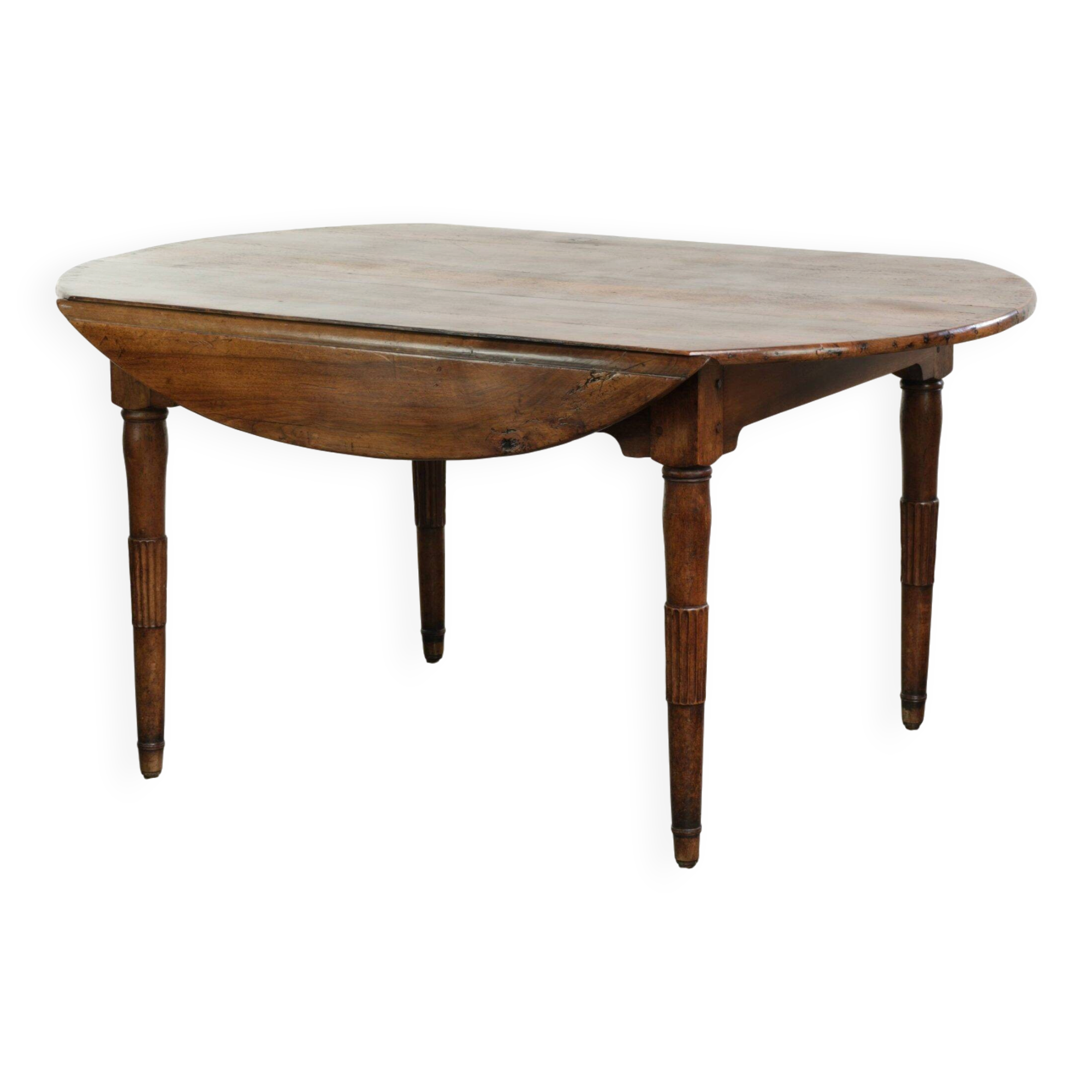 Table de ferme antique française ovale/ronde du 19ème siècle