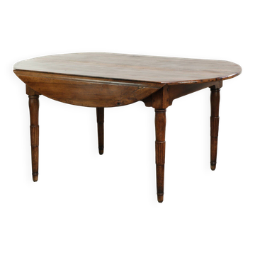 Table de ferme antique française ovale/ronde du 19ème siècle