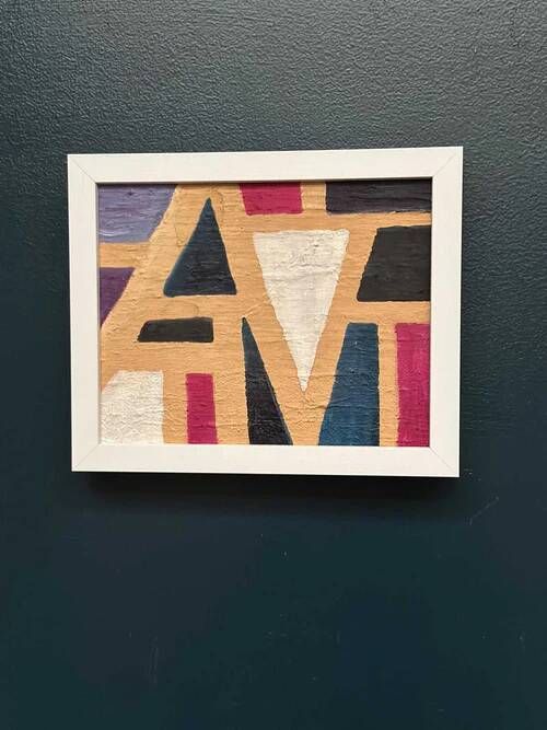 Swedish Oil on Canvas on Board – “Geometric Abstract” by C.A. Ekvall