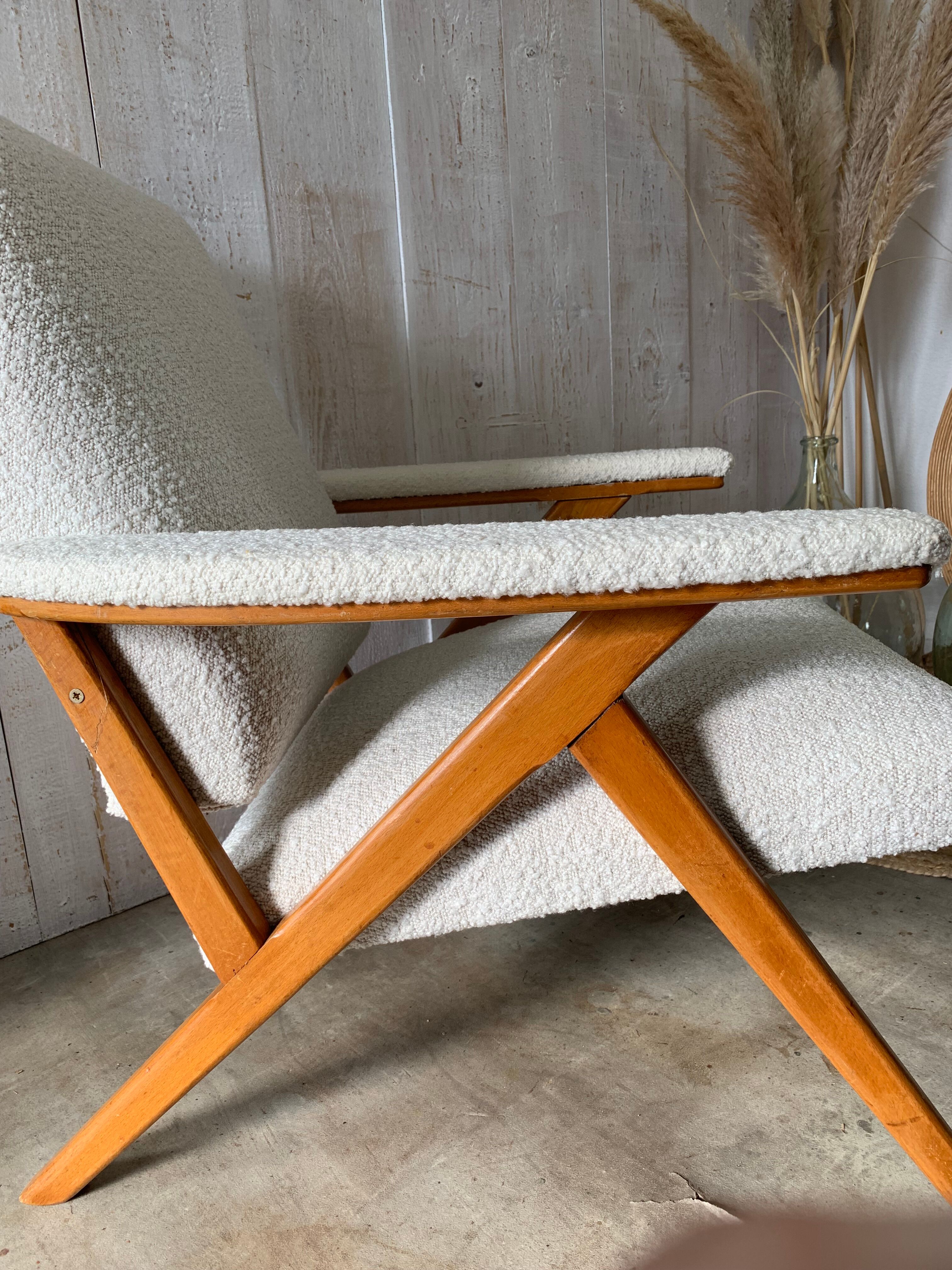 Fauteuil vintage bouclettes