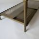 vintage brass coffee table with smoked glass mirror, antique Maison Jansen