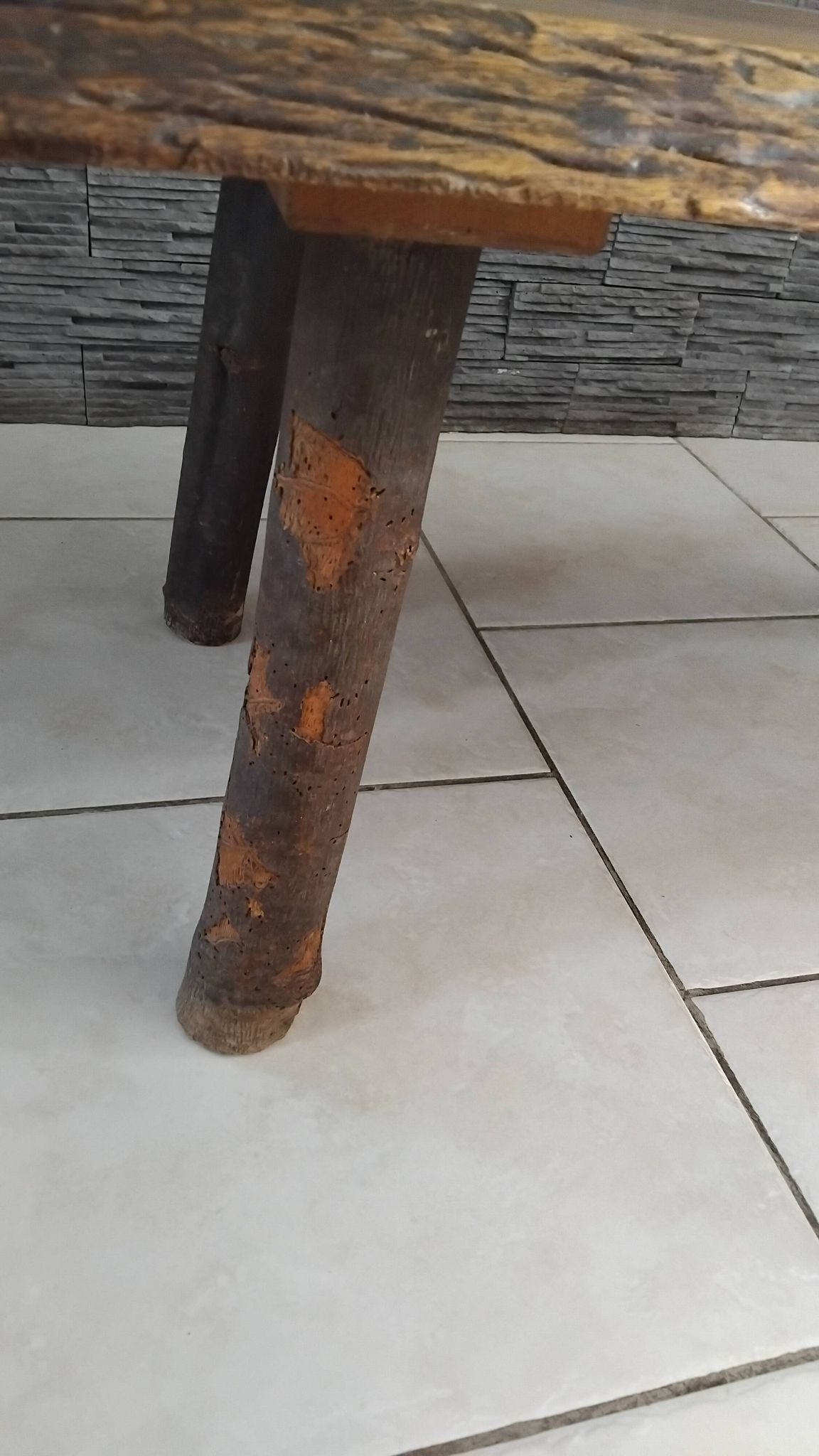 Vintage Brutalist Coffee Table in Solid Oak
