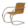 Mies Van der Rohe armchair MR20, tubular chrome steel, rattan, circa 1960