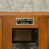 Ancienne balance de précision dans sa vitrine d'origine, Prolabo Paris vers 1900