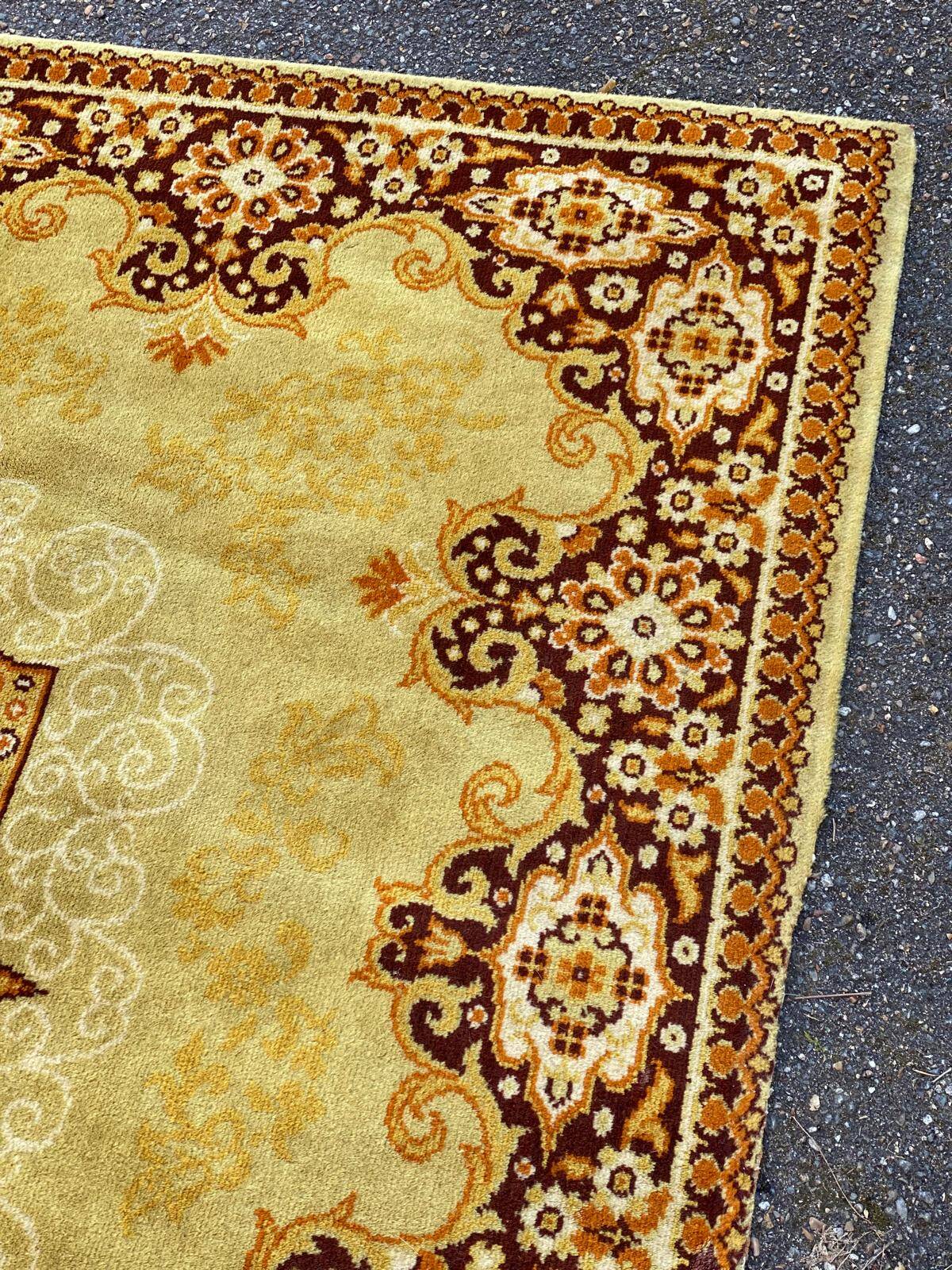 Persian wool rug in mustard velvet 250x350cm