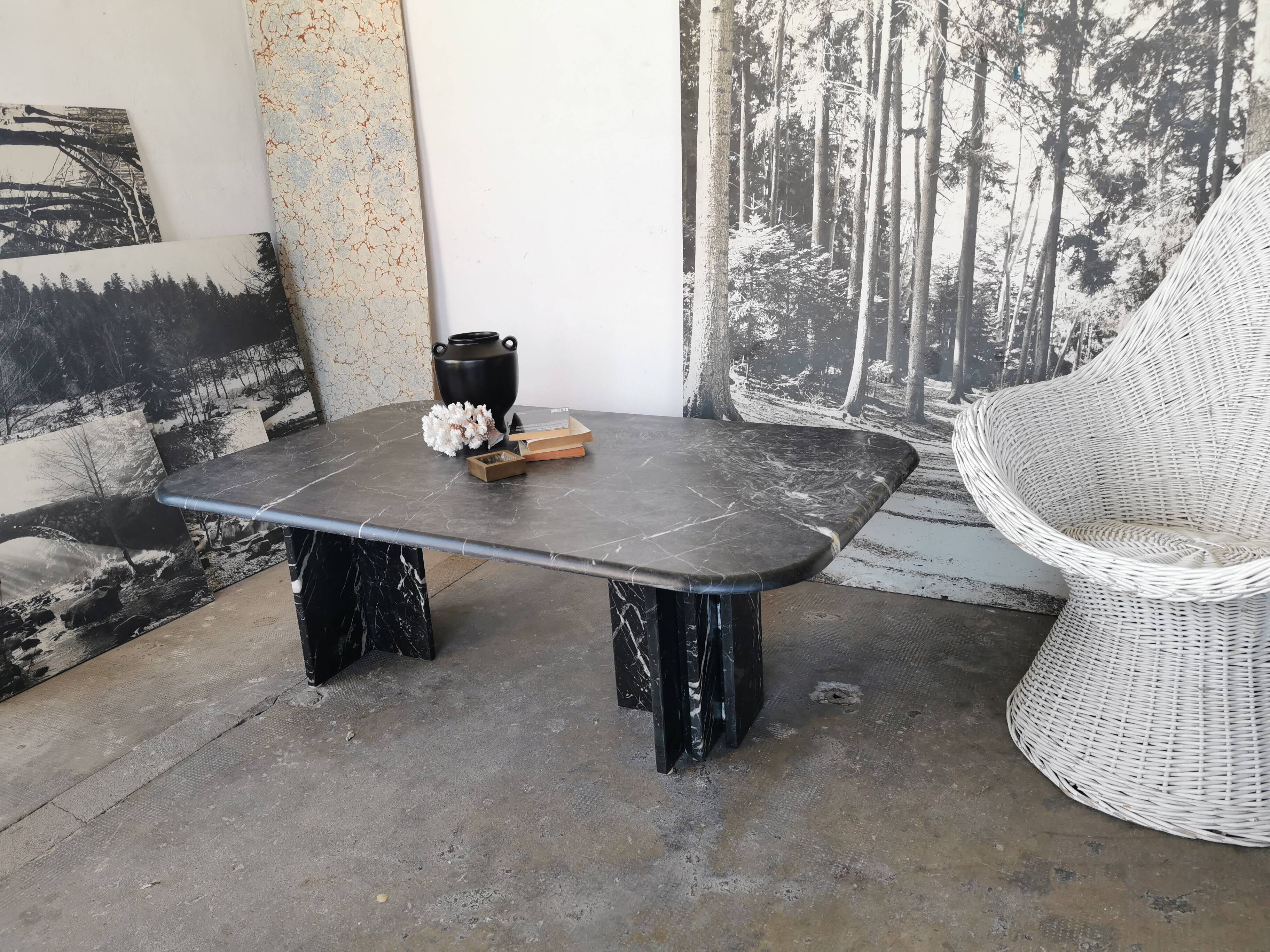 Black marble coffee table