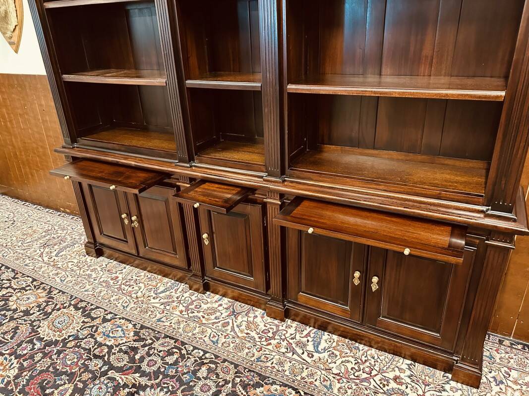 Classic English Mahogany Library Bookcase