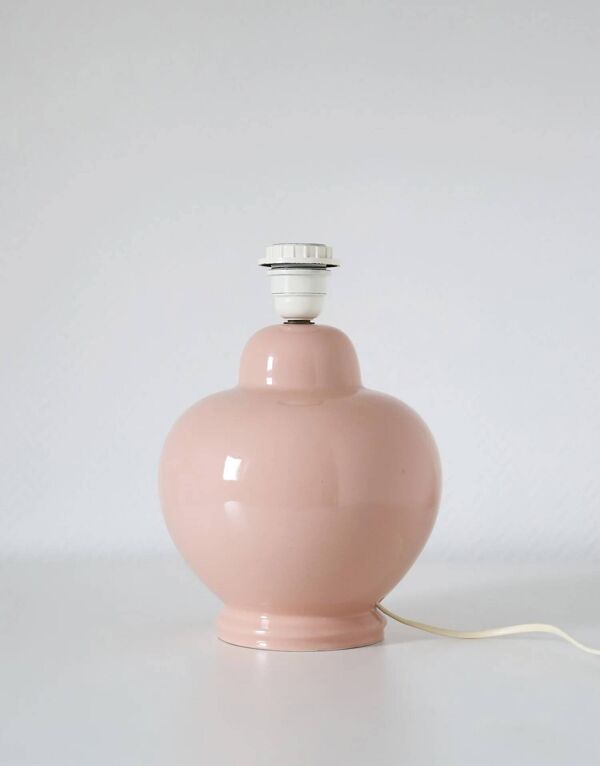 Lampe à poser vintage en céramique rose poudré – Édition unique