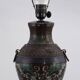 Partitioned table lamp in bronze, China 1880