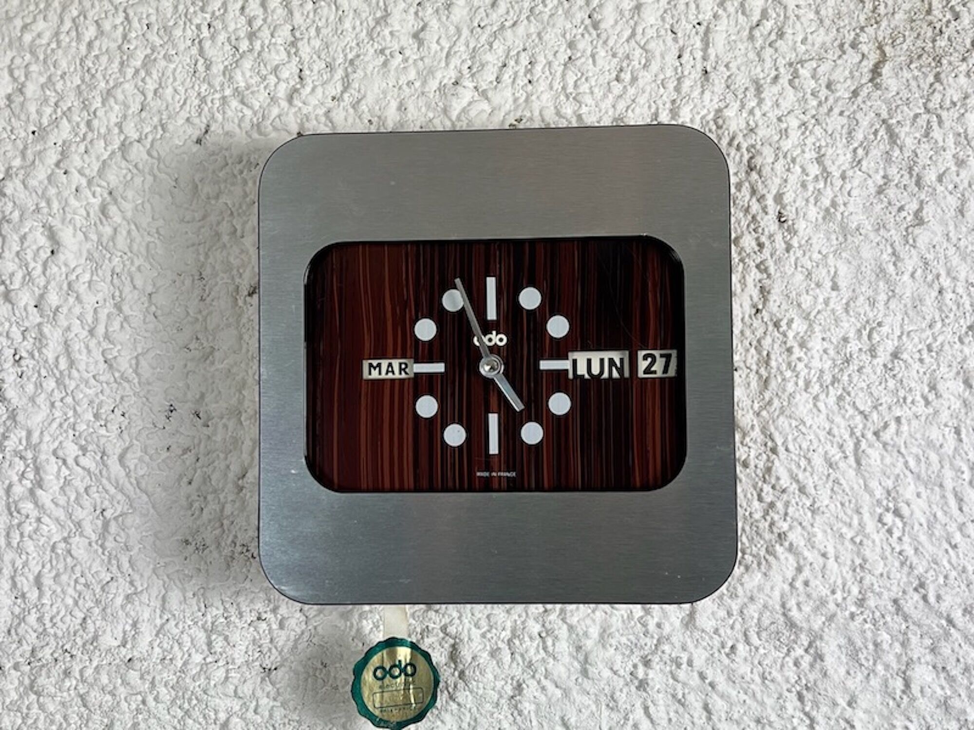 Space age clock calendar by odo france, 70s