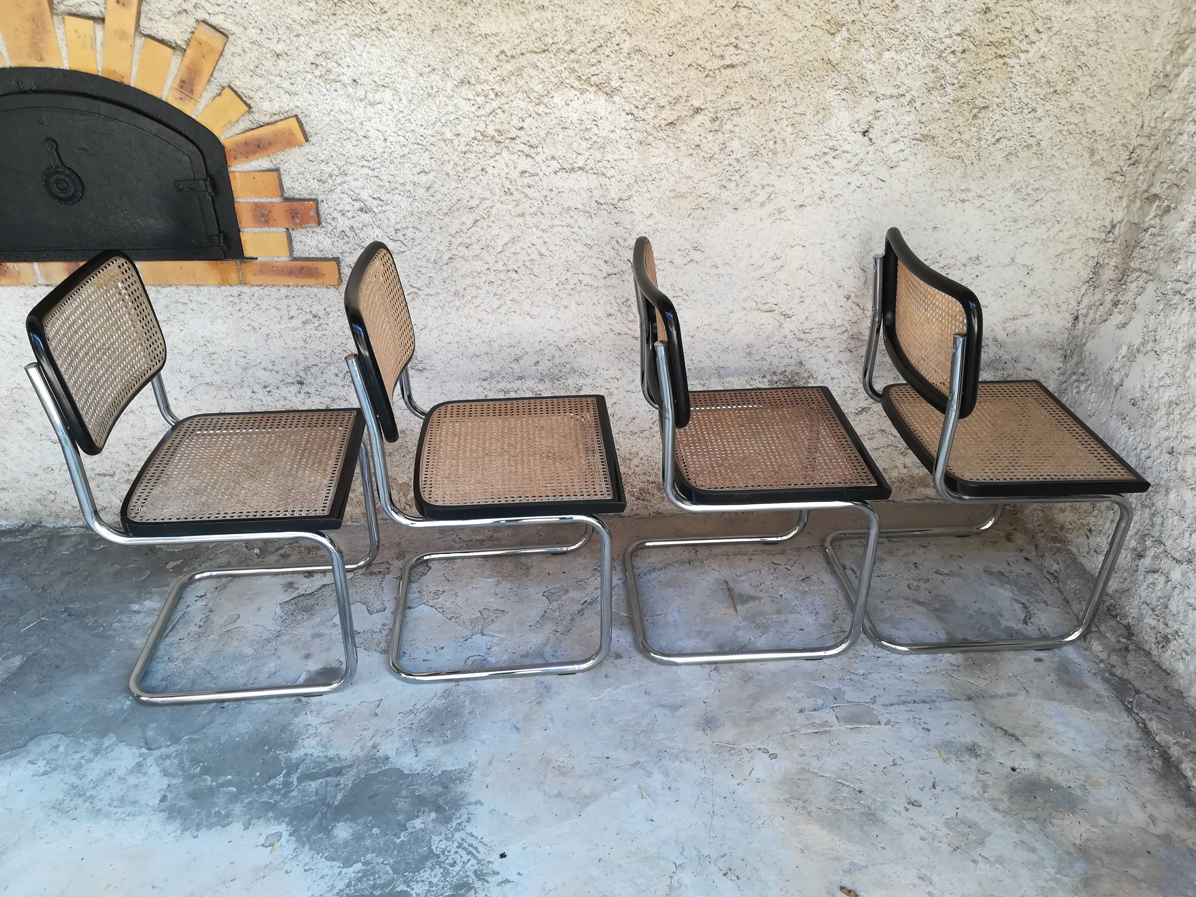 4 chairs b32 cesca by Marcel Breuer