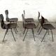 Set of 6 wenge wood chairs and green steel of gray