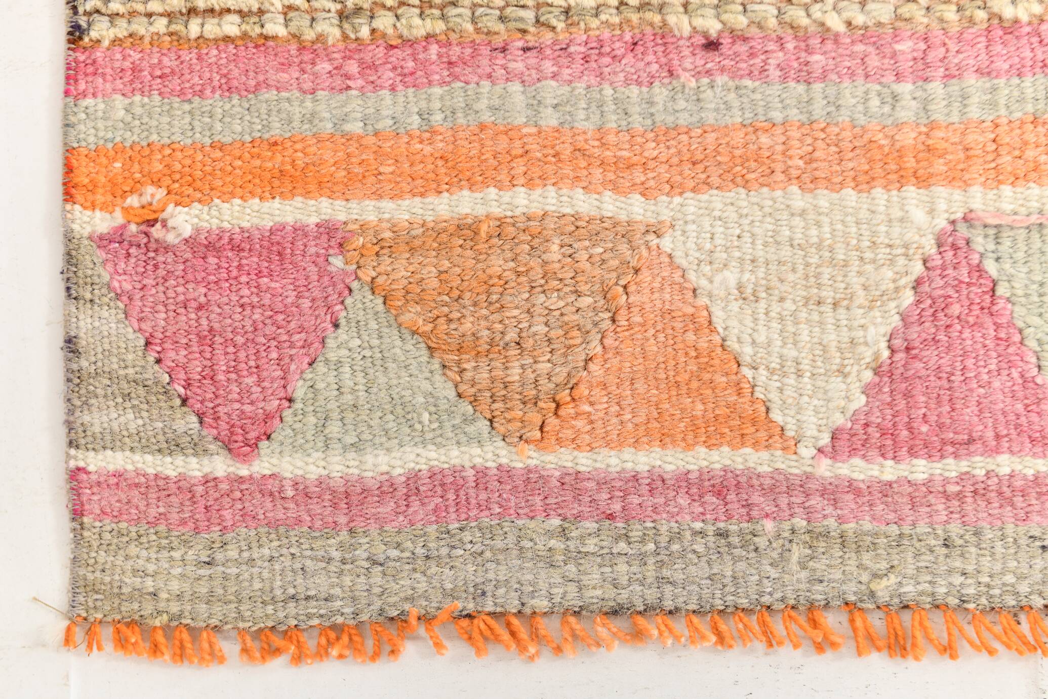 3x11 Tile Red Turkish Runner, Handmade Wool Runner Rug, 96x337Cm