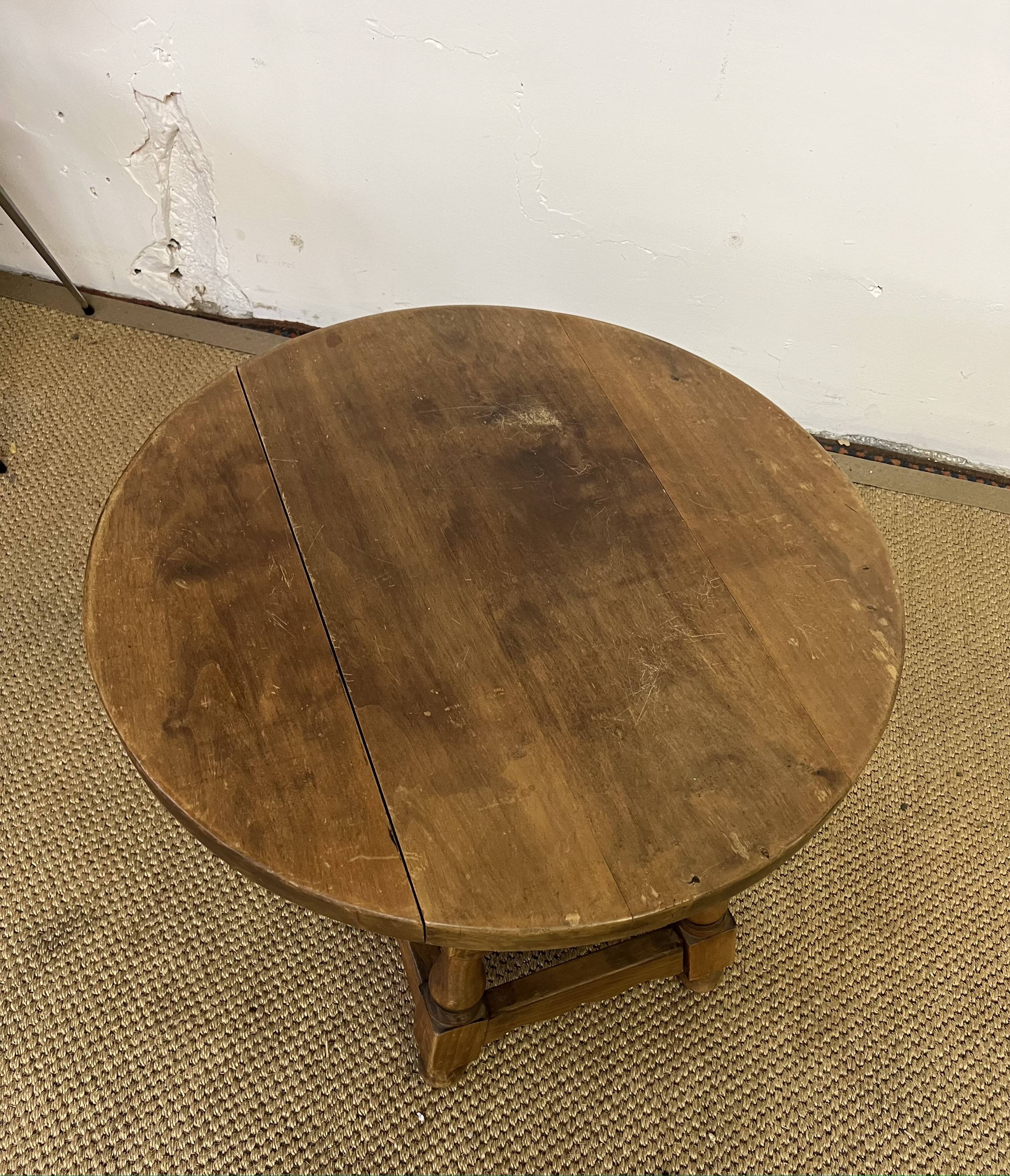 Round wooden coffee table