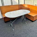 Godin cast iron and marble bistro table. 50's
