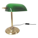 Banker lamp notary golden opaline green