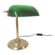 Lampe banquier notaire dorée opaline verte