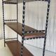 Wall shelf with wooden ladders and wrought iron - mid 20th century.