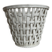 Cache pot XXL céramique de Bassano tressée numérotée travail italien 1960